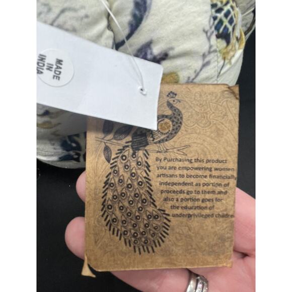 Boho Cottage Handmade Fabric Stuffed Pumpkin Made In India Halloween Fall - Picture 5 of 10